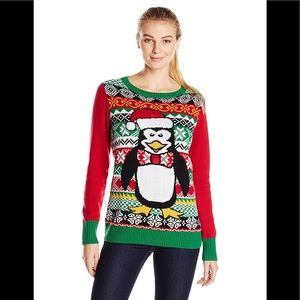 Ugly Christmas Sweater light up penguin medium